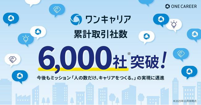 ワンキャリア、累計取引社数が6,000社を突破