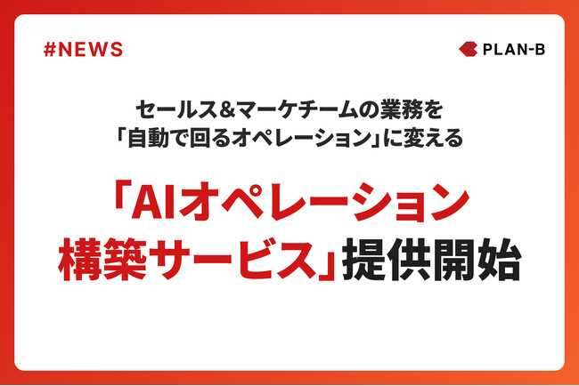 セールス＆マーケチームの業務自動化・生産性向上を実現する「AIオペレーション構築サービス」を提供開始