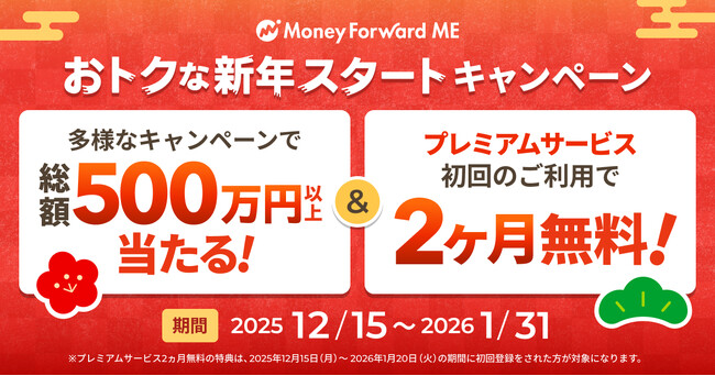 マネーフォワードホーム、年末年始のおトクで特別なキャンペーンを2025年12月15日よりスタート