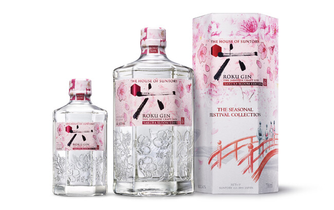 サントリージャパニーズクラフトジン「ＲＯＫＵ〈六〉ＳＡＫＵＲＡ ＢＬＯＯＭ ＥＤＩＴＩＯＮ」数量限定新発売