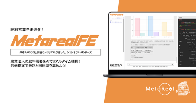 【メタリアル・グループ】農業法人の肥料需要予測AIエージェント「Metareal ファーティライザートレンド(Metareal FE)」12/16提供開始