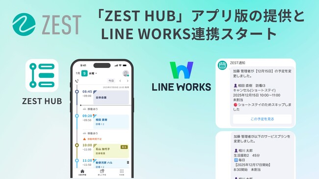 「ZEST」、初のモバイルアプリ提供とLINE WORKS連携スタート