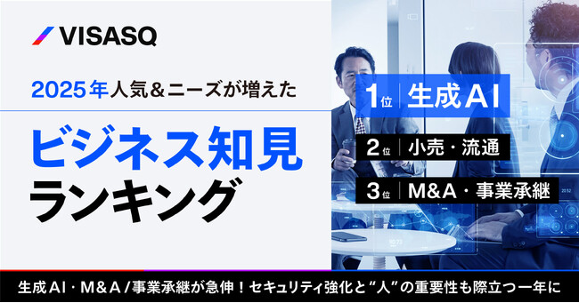【ランキング】2025年人気＆ニーズが増えた知見とは？～生成AIに続き、M&A/事業承継・セキュリティの知見ニーズが拡大～