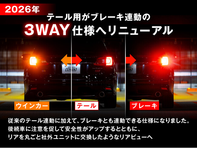 fcl. リア用ウィンカーポジションキットが「ブレーキ連動」で後続車へ確実アピール