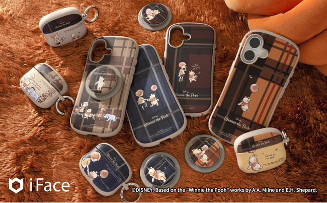 「iFace」から『くまのプーさん』デザインの新作が登場。温かみのあるタータンチェック柄のモバイルアクセサリー。