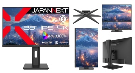 JAPANNEXTが28インチ IPSパネル採用 昇降式多機能スタンドを搭載した4K液晶モニターを36,980円で12月18日(木)に発売 JAPANNEXTが28インチ IPSパネル採用 昇降式多機能スタンドを搭載した4K液晶モニターを36,980円で12月18日(木)に発売