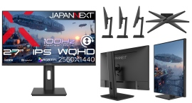 JAPANNEXTが27インチ IPSパネル採用 昇降式多機能スタンドを搭載したWQHD液晶モニターを29,980円で12月18日(木)に発売