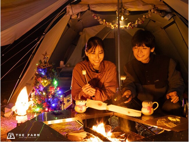 【クリスマス冬キャンプ】モノより“記憶に残る体験”を。農園リゾートTHE FARMの焚き火と温泉でぬくもる夜（千葉）