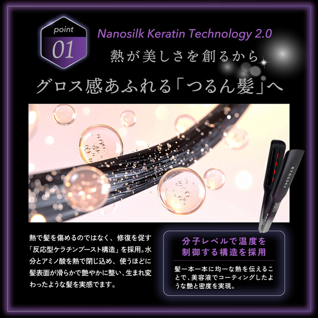 【新発売】極上の艶髪へ。「KYOGOKU ナノシルクケラチン ストレートアイロン プロ」誕生
