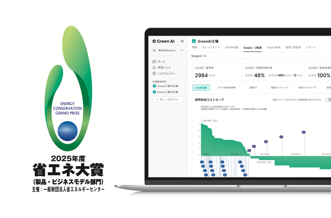 脱炭素計画策定システム『Green AI』、2025年度(令和7年度)省エネ大賞を受賞