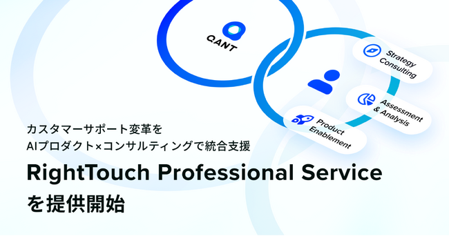 RightTouch、カスタマーサポート変革をAIプロダクト×コンサルティングで統合支援する「RightTouch Professional Service」を提供開始