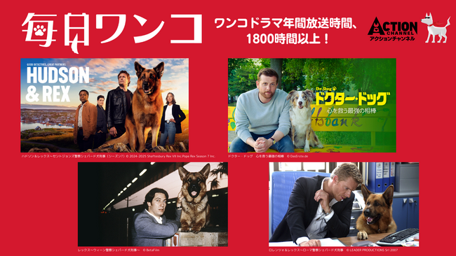 「ハドソン＆レックス」ファン300人超から応援メッセージ＆イラストが到着！　ワンコドラマの年間放送時間1800時間以上を誇るアクションチャンネルは、2026年も“毎日ワンコ”を強化！