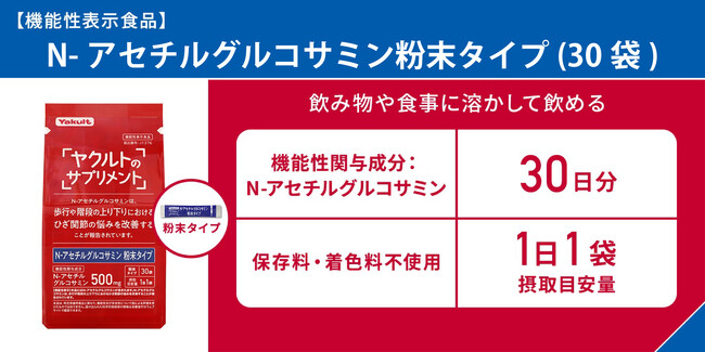 錠剤が苦手な方に。味への影響なし！食事に溶かすグルコサミン「Ｎ-アセチルグルコサミン粉末タイプ（３０袋）」１月５日Amazonで発売
