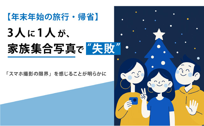 【年末年始の旅行・帰省】3人に1人が、家族の集合写真で“失敗”