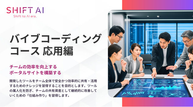 個人の発明を、組織の力に。AIと共創したツールを“チームの資産”へと進化させ、組織全体の業務効率の底上げを支援。