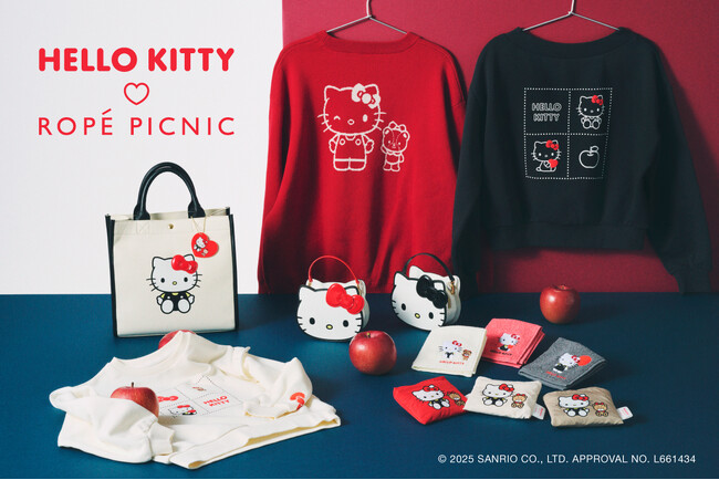 「ROPE' PICNIC×HELLO KITTY」コラボレーション新しい年も「ハローキティ」と一緒に！限定アイテムが全7型登場。