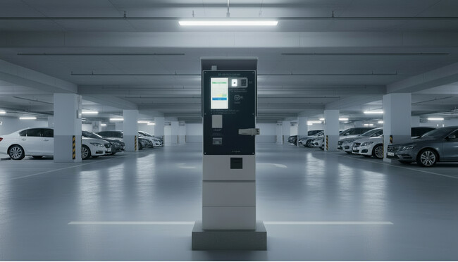 スマート駐車場システム「DENNOU PARK」loT精算機の安定性を向上する技術アップデートを実施。駐車場業界でAI×ハード統合が進む。