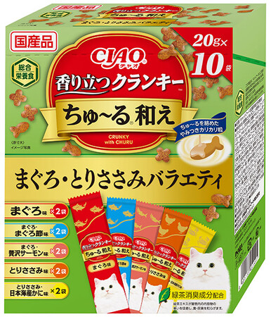 いなばペットフード　猫ちゃん用「CIAO 香り立つクランキーちゅ～る和え」に新バラエティが登場！