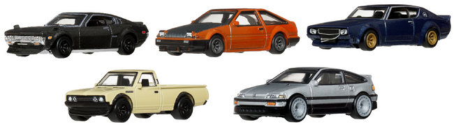 70～80年代の世界から注目される日本ストリートカーの名車を凝縮した「ホットウィール カーカルチャー ジャパンヒストリックス5」全5種が12月25日（木）より順次予約開始！