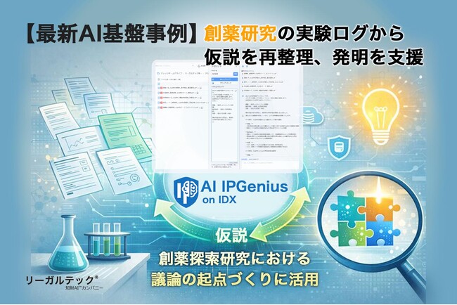 創薬研究の実験ログから仮説を再整理、発明を支援するAI IPGenius【AI基盤最新事例】