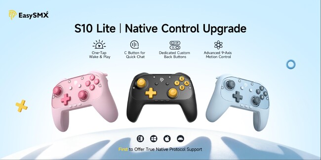 EasySMX S10 Lite：ネイティブ対応と9軸モーション制御を備えた、Switch 2向け最強のエントリーモデルコントローラー