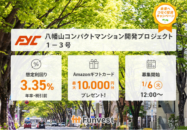 貸付型クラウドファンディング「Funvest」1/6より新ファンド「FYC 八幡山コンパクトマンション開発プロジェクト１-３号」の募集開始