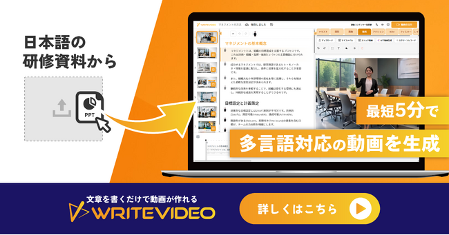 【技能実習生・特定技能の受入れ現場向け】生活ルール・業務手順の説明動画を“画像準備なし”で作れる。WriteVideo「技能実習生パック（画像パック）」を提供開始
