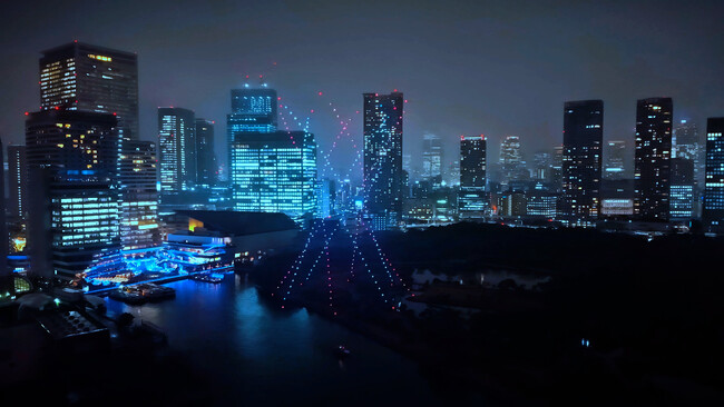 “Happy Birthday!!”を竹芝の夜宙にーー。アゲハライドがドローンで届ける音楽と光の芸術『LIGHTDANCe』でプライベートメッセージサービスを開始