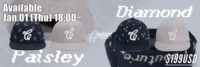 COUTURE WORLD WIDEから2026年元日よりオリジナルCAPをデザインした新作「PAISLEY」と「DIAMOND SIGNATURE」が同時に発売！！