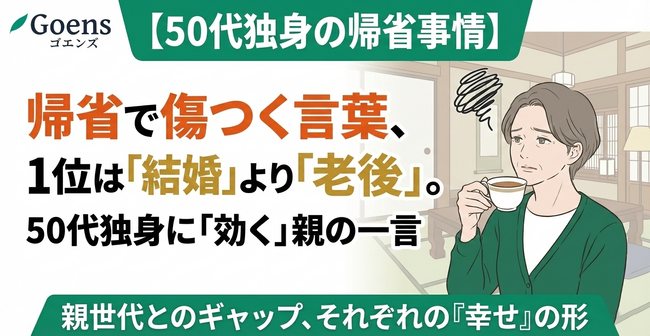帰省で傷つく言葉、1位は「結婚」より「老後」。50代独身に「効く」親の一言