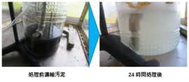 画像(1)汚泥処理前後写真