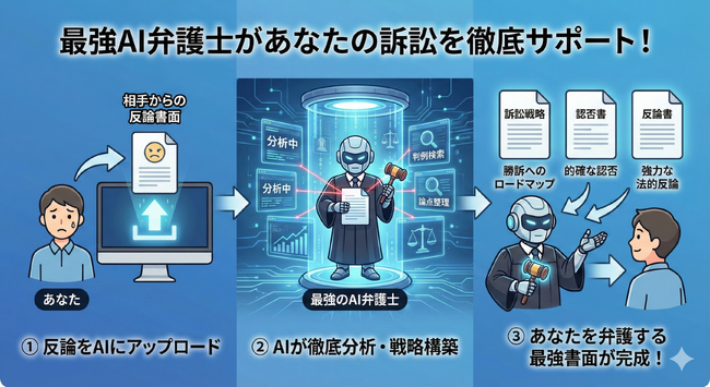 弁護士なしで戦うための最強ツール。Legal AIの「本人訴訟支援サービス」が会員登録だけで完全無料に。AIが導く勝訴へのロードマップ
