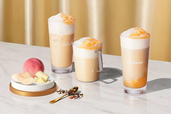 ティーを楽しむ「スターバックス ティー & カフェ」からホワイトピーチを使用した “White” ジョイフルメドレーのティービバレッジが登場