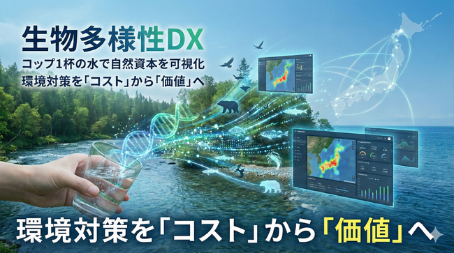 【株式会社フィッシュパス】「生物多様性DX」を提唱。コップ1杯の水で自然資本を可視化し、環境対策を「コスト」から「価値」へ転換