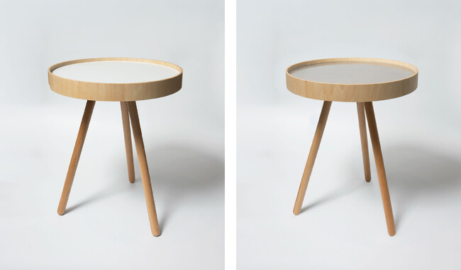 〈MOHEIM × クラフトシップス〉MOHEIMの定番BY TRAY TABLEにプラチナ箔貼りを施した限定モデル「BY TRAY TABLE〈プラチナ箔モデル〉」を発表。