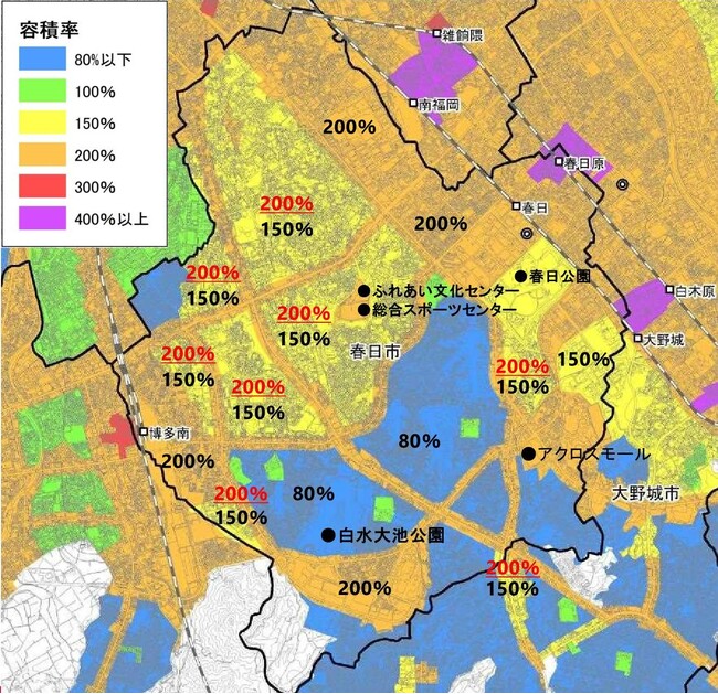 【福岡県春日市】市内の容積率を一斉に緩和し、都市構造再編へ