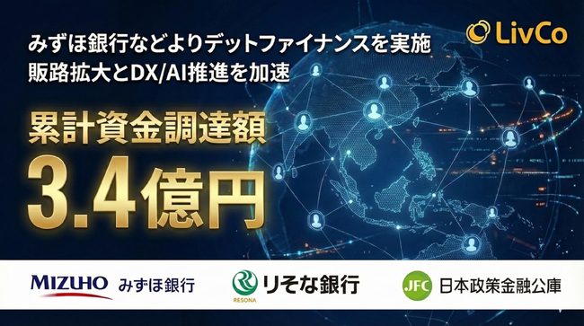 外国人紹介のLivCo、みずほ銀行・りそな銀行らからデットファイナンスによる総額1.8億円の資金調達を実施。販路拡大とDX・AI推進を強化。累計調達額は3.4億円に。