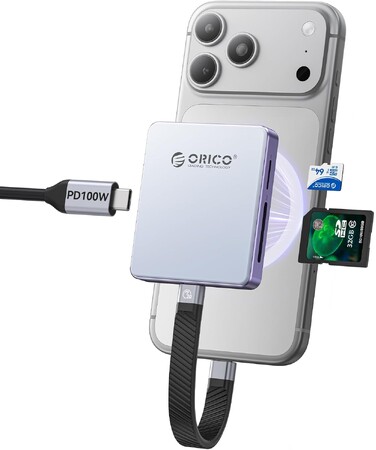 【折后价3119円】ORICO 5 in 1 磁気吸着式カードリーダー & M.2 NVMe SSDケース