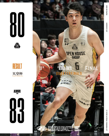 【群馬クレインサンダーズ：試合結果】1/8(木) vs アルバルク東京 天皇杯 Quarterfinals