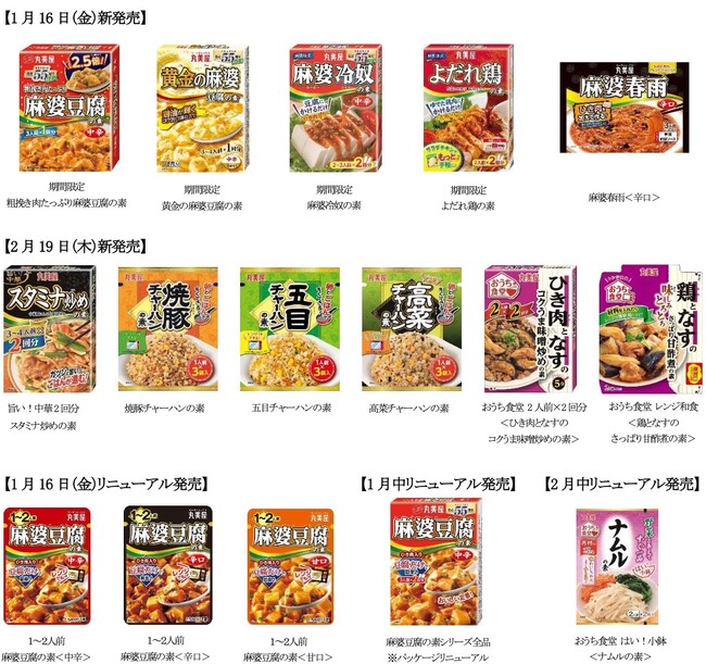 食卓を彩る「メニュー用調味料」シリーズ2026年春夏新商品が続々登場　～2026年1月16日(金)より全国で発売開始～