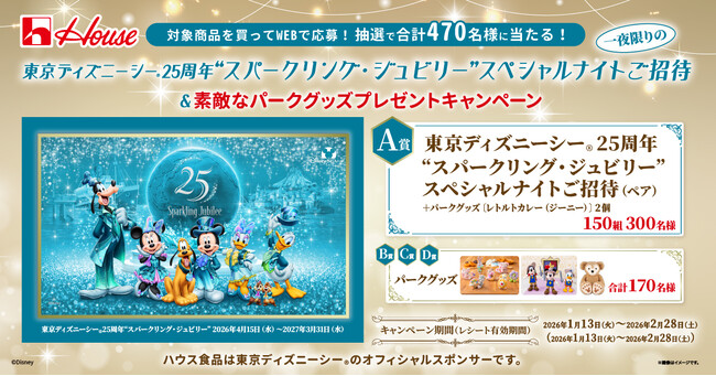 『東京ディズニーシー(R)25周年“スパークリング・ジュビリー”スペシャルナイトご招待＆素敵なパークグッズプレゼントキャンペーン』