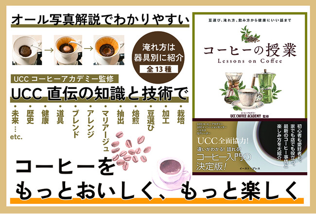 発売から5か月、好評につき増刷決定！フランス料理シェフ 三國清三さん推薦！コーヒーの基本を解説したUCCコーヒーアカデミー初の監修書籍「コーヒーの授業 ～豆選び、淹れ方、飲み方から健康にいい話まで～」