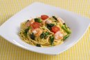 エビと菜の花のアヒージョパスタ