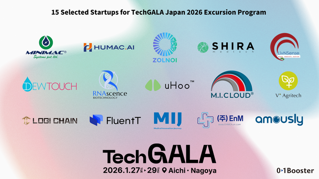 事業創造カンパニーの01Booster、TechGALA Japan 2026連携対象国より参画する海外スタートアップ15社を採択！