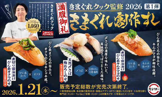 チャンネル登録者数1,460万人！魚捌き系人気YouTuberきまぐれクックとのコラボ再び！びん長まぐろメインにきまぐれクック監修の全6商品が登場【税込120円～商品もラインナップ！】