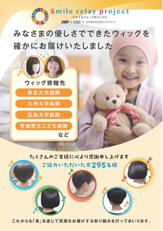 【美容室TAYA × TBC × スヴェンソン】小児がん患者の子どもたちへの支援「スマイルリレープロジェクト」によりウィッグを寄贈