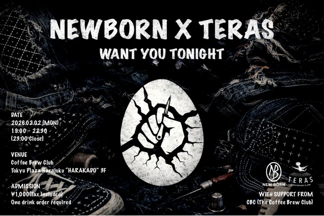 【2/2（月）】文化服装学院発クリエイティブクルー「NEW BORN」× TERAS、原宿ハラカド にてコラボイベントを開催 ※予約不要