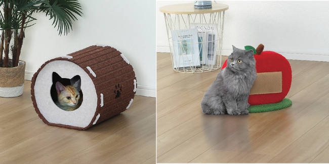 コメリの「Pet ami（ペットアミ）」からフェルトハウスと新デザインの猫の爪とぎが登場