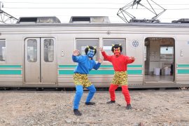 過去の節分豆まきトレインの様子1