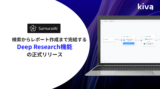 SamuraiAI、検索からレポート作成まで完結する新機能『Deep Research』を公開